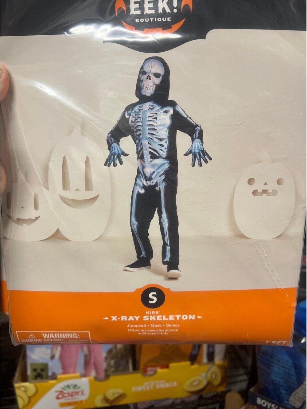 Kids Skeleton costume size small 4/6